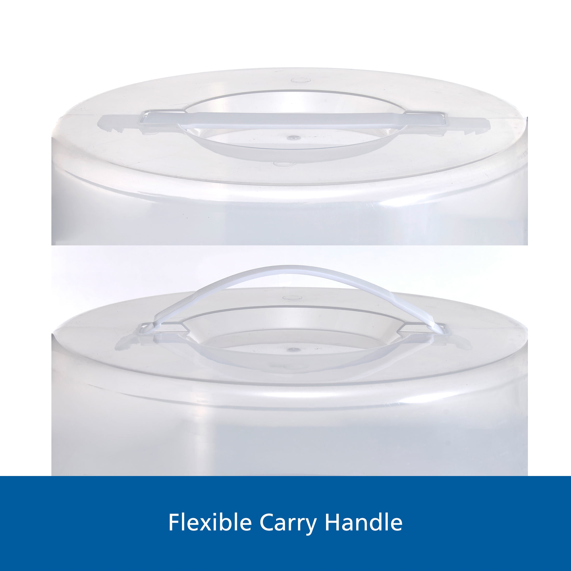 Mainstays 12 inch Clear Cake Carrier with 2pk 9 inch Gray Round Pans, Carbon Steel - Image 3